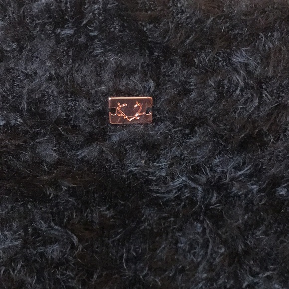 For Love and Lemons Knitz Black Eyelash Fuzzy Cardigan Size Small - Picture 7 of 7